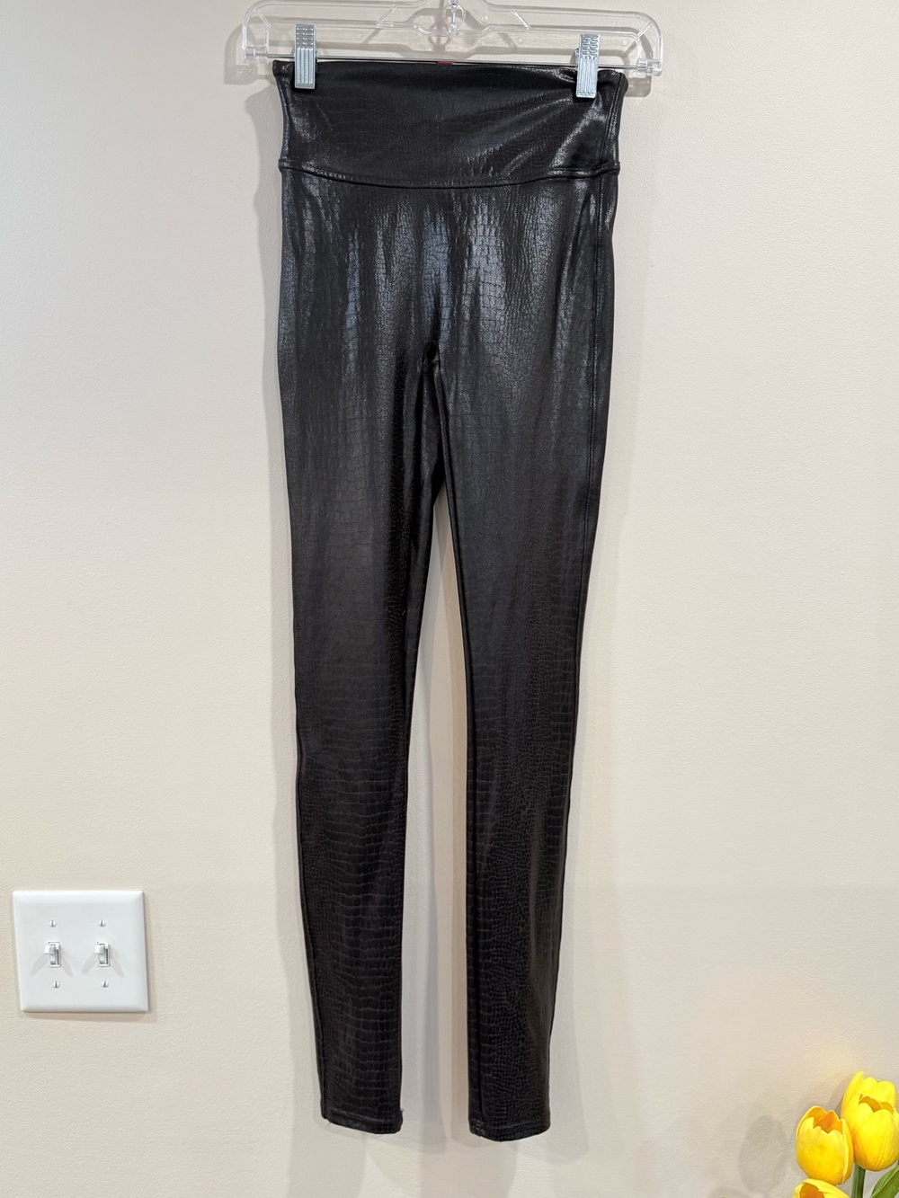 🔥NWOT Spanx Women’s High-Waist Black Faux-Leather Leggings Size XS 🔥